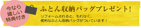 ふとん収納バッグプレゼント